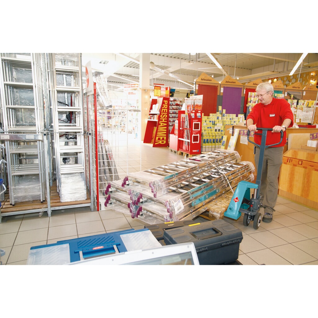 Zdjęcie produktu nr 15: 4-kierunkowy ręczny wózek paletowy Ameise® PTM 2.5 Cross, udźwig 2500 kg/1500 kg, długość wideł 1150 mm, poliuretan