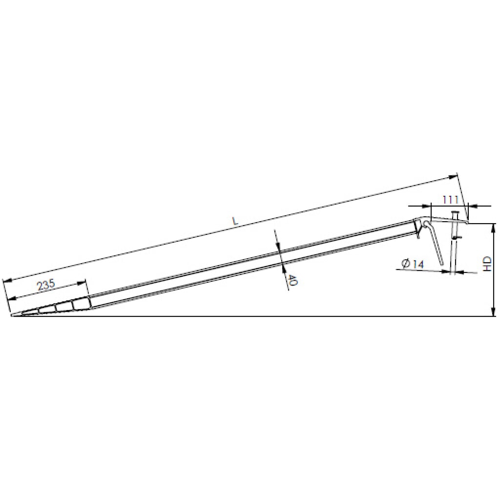 Zdjęcie produktu nr 12: Aluminiowa szyna przeładunkowa, antypoślizgowa, nośność 435 kg/szt., szer. x dł. 200 x 1 500 mm