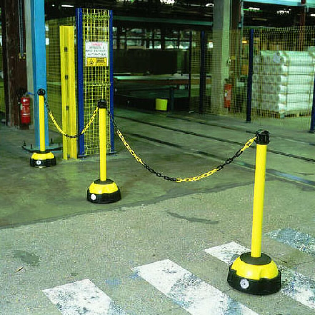 Aluminiowy stojak do łańcucha, wysokość 975 mm, żółty Zdjęcie produktu nr 2: Aluminiowy stojak do łańcucha, wysokość 975 mm, żółty