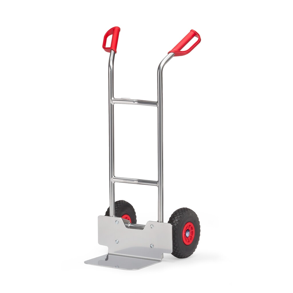 Aluminiowy wózek transportowy fetra®, udźwig 150 kg, szufla szer. x gł. 320 x 250 mm, ogumienie PU Zdjęcie produktu nr 1: Aluminiowy wózek transportowy fetra®, udźwig 150 kg, szufla szer. x gł. 320 x 250 mm, ogumienie PU