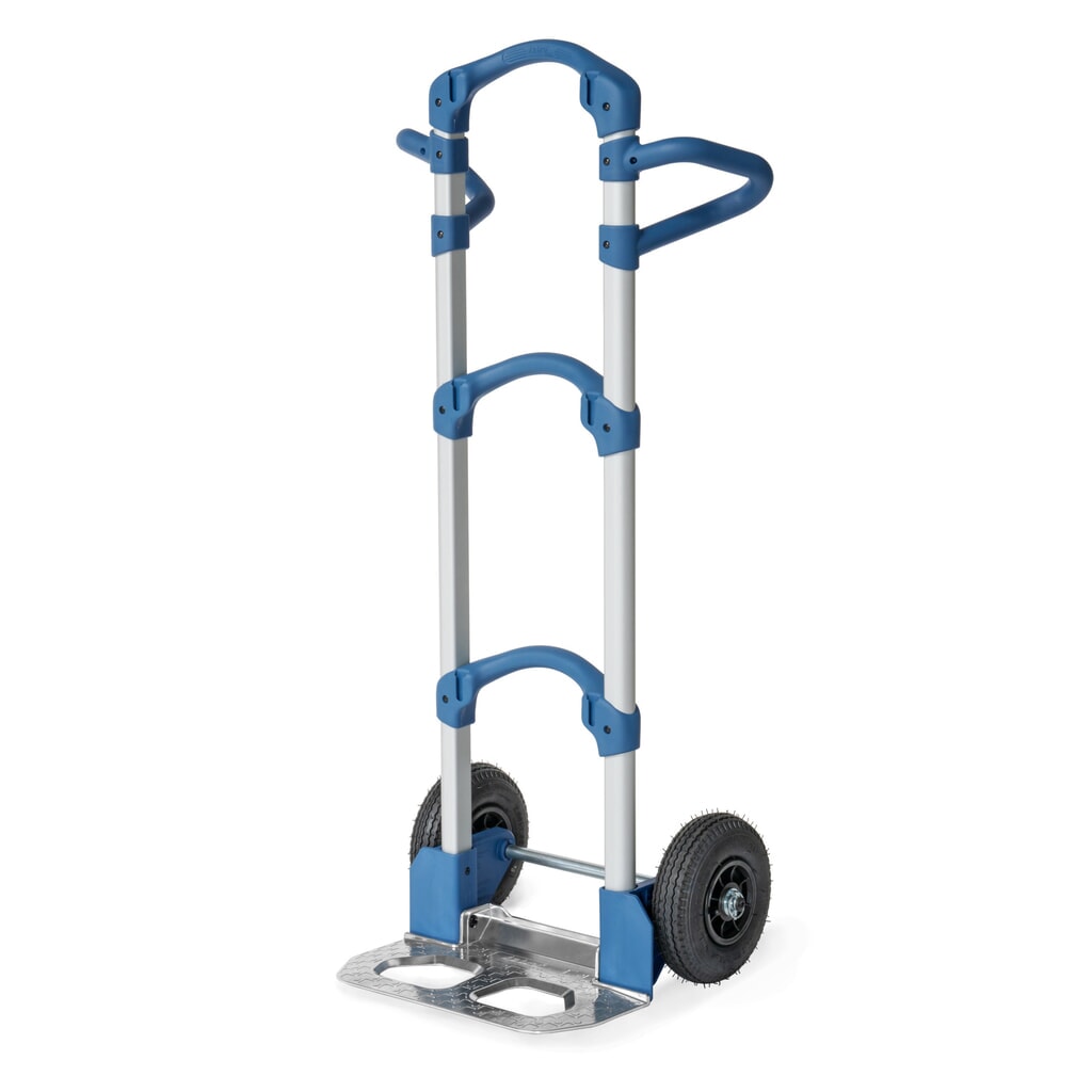 Zdjęcie produktu: Składany aluminiowy wózek transportowy fetra® Wuppi, udźwig 200 kg, szufla szer. x gł. 425 x 165 mm