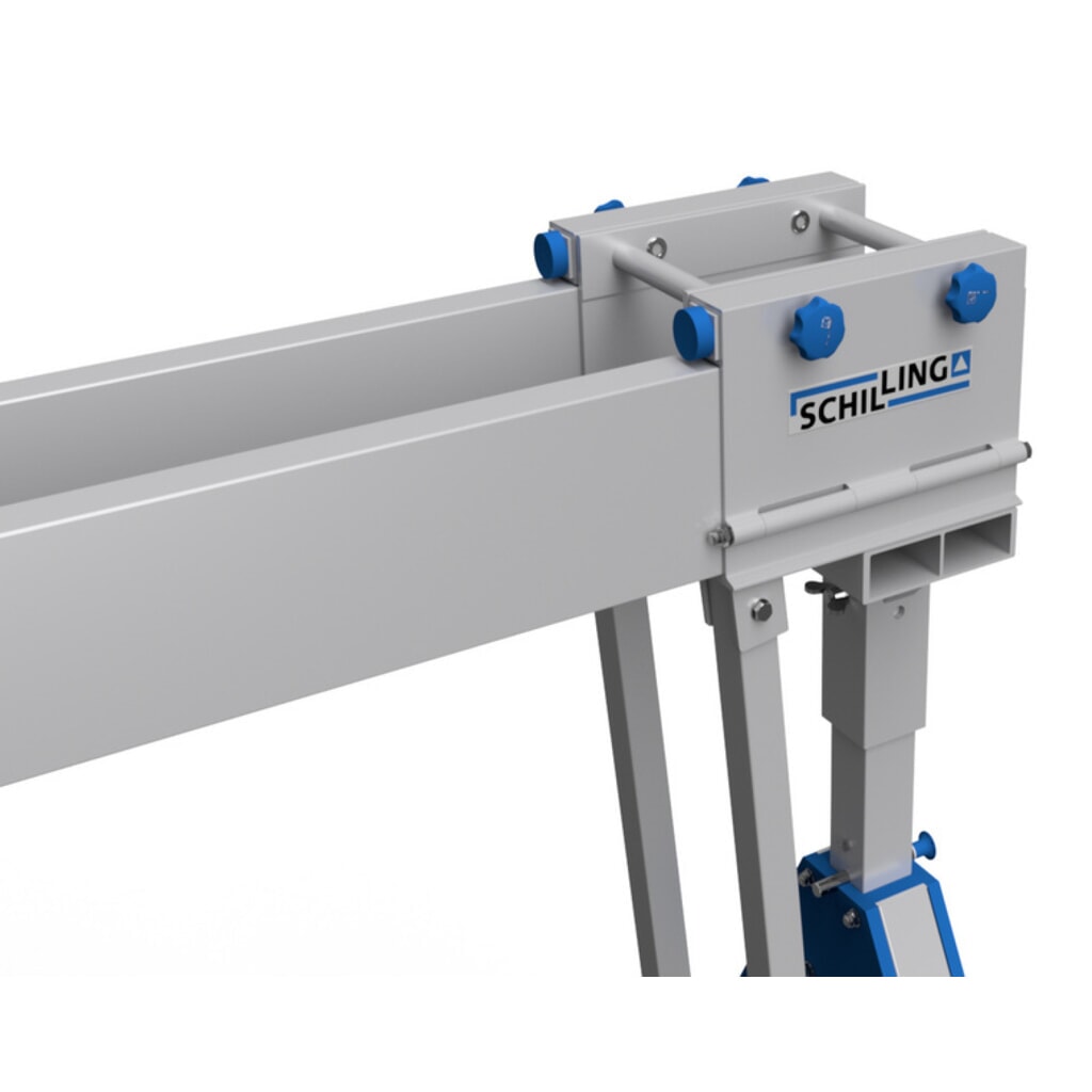Aluminiowy żuraw bramowy z dzieloną podwójną belką, ruchomy, punkt zawieszenia 2613-3363 mm, udźwig 3000 kg Zdjęcie produktu nr 3: Aluminiowy żuraw bramowy z dzieloną podwójną belką, ruchomy, punkt zawieszenia 2613-3363 mm, udźwig 3000 kg