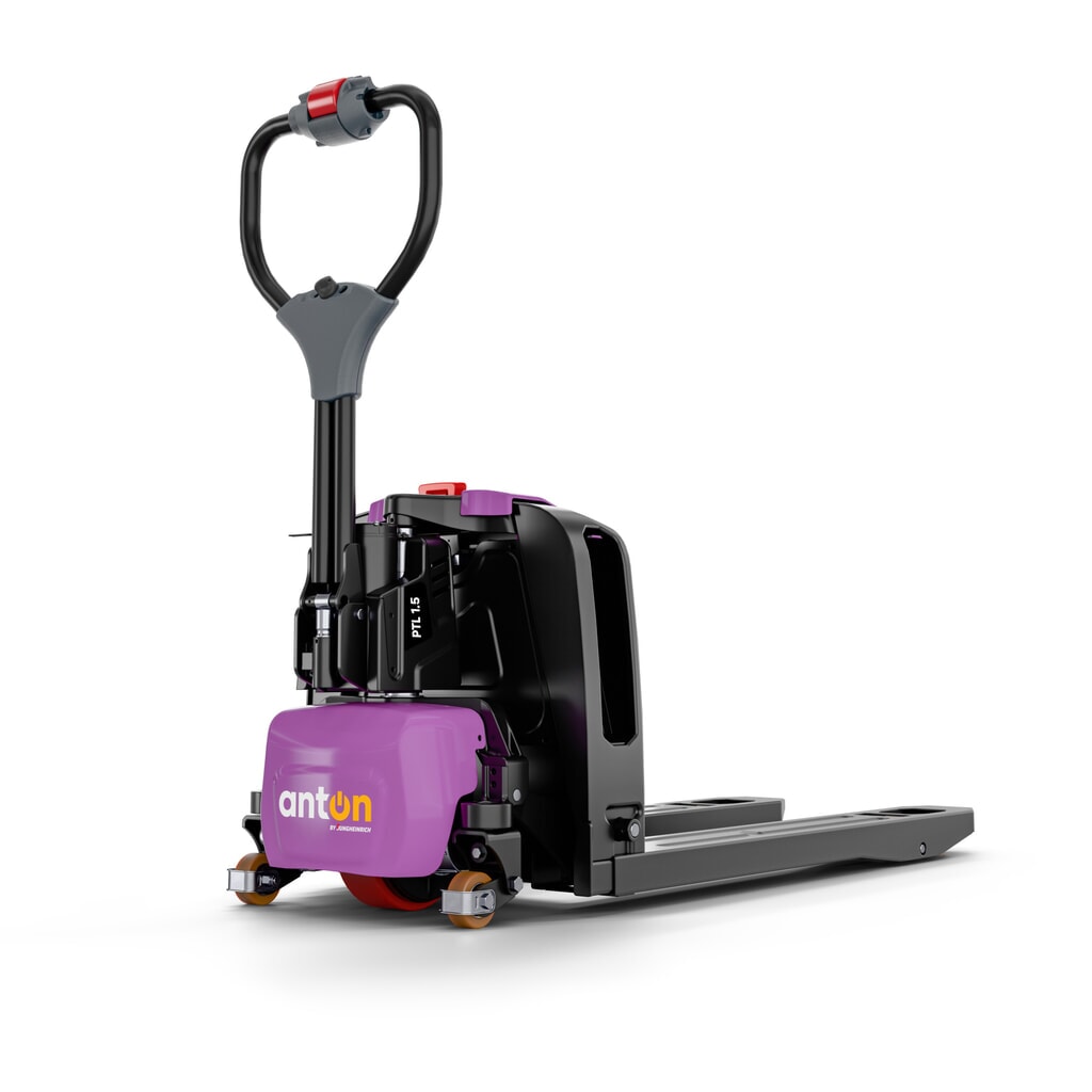 Zdjęcie produktu: AntOn by Jungheinrich elektryczny wózek paletowy PTL 1.5 z kołami podporowymi, udźwig 1500 kg, długość wideł 1.150 mm