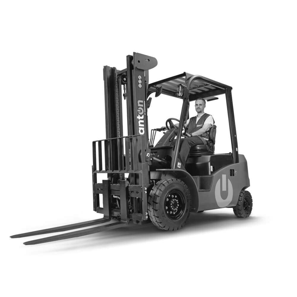 Obraz produktu: Anton firmy Jungheinrich elektryczny wózek widłowy CBH 3.0 z podwójnym masztem teleskopowym, wysokość podnoszenia 3 300 mm, udźwig 3000 kg, w tym ładowarka zewnętrzna 80 V, 60 A, CEE, 5-pinowa