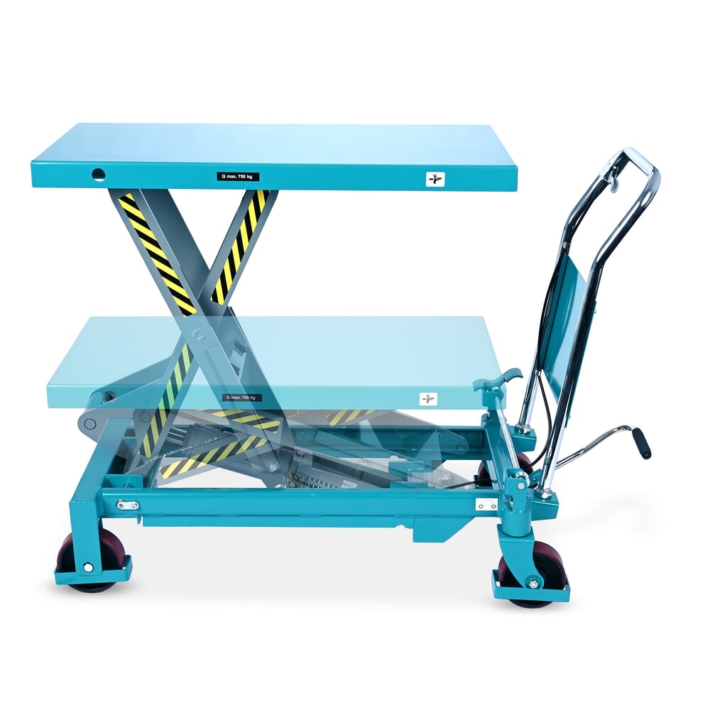 Zdjęcie produktu nr 15: Stół podnośny nożycowy Ameise®, stały uchwyt, udźwig 750 kg, wymiary blatu 1000 x 510 mm