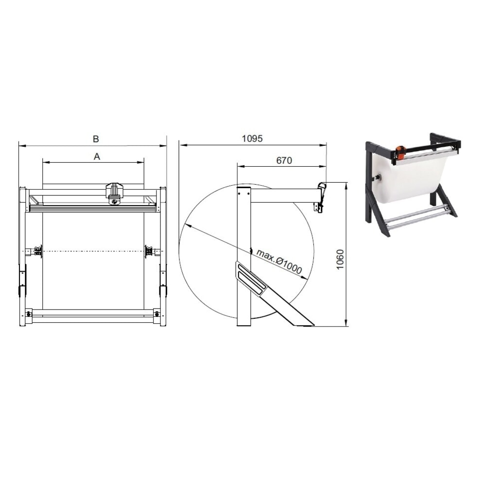 Zdjęcie produktu nr 4: Stojak do cięcia, maks. 200 kg, szerokość cięcia 1 600 mm