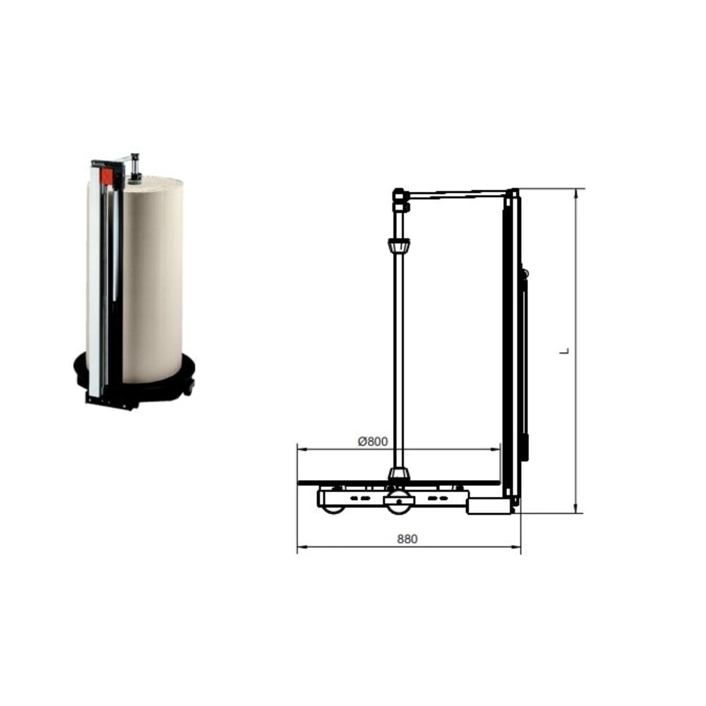 Zdjęcie produktu nr 4: Pionowy stojak do cięcia, maks. 200 kg, rolka Ø max. 700 mm, szerokość cięcia 1 600 mm