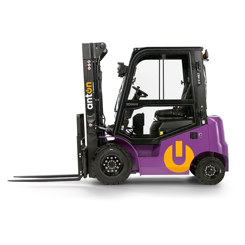 Zdjęcie produktu nr 6: AntOn by Jungheinrich elektryczny wózek widłowy CBH 2.0 z potrójnym masztem teleskopowym, wysokość podnoszenia 4800 mm, udźwig 2000 kg, kabina ochronna przed warunkami atmosferycznymi Comfort, z wbudowaną ładowarką