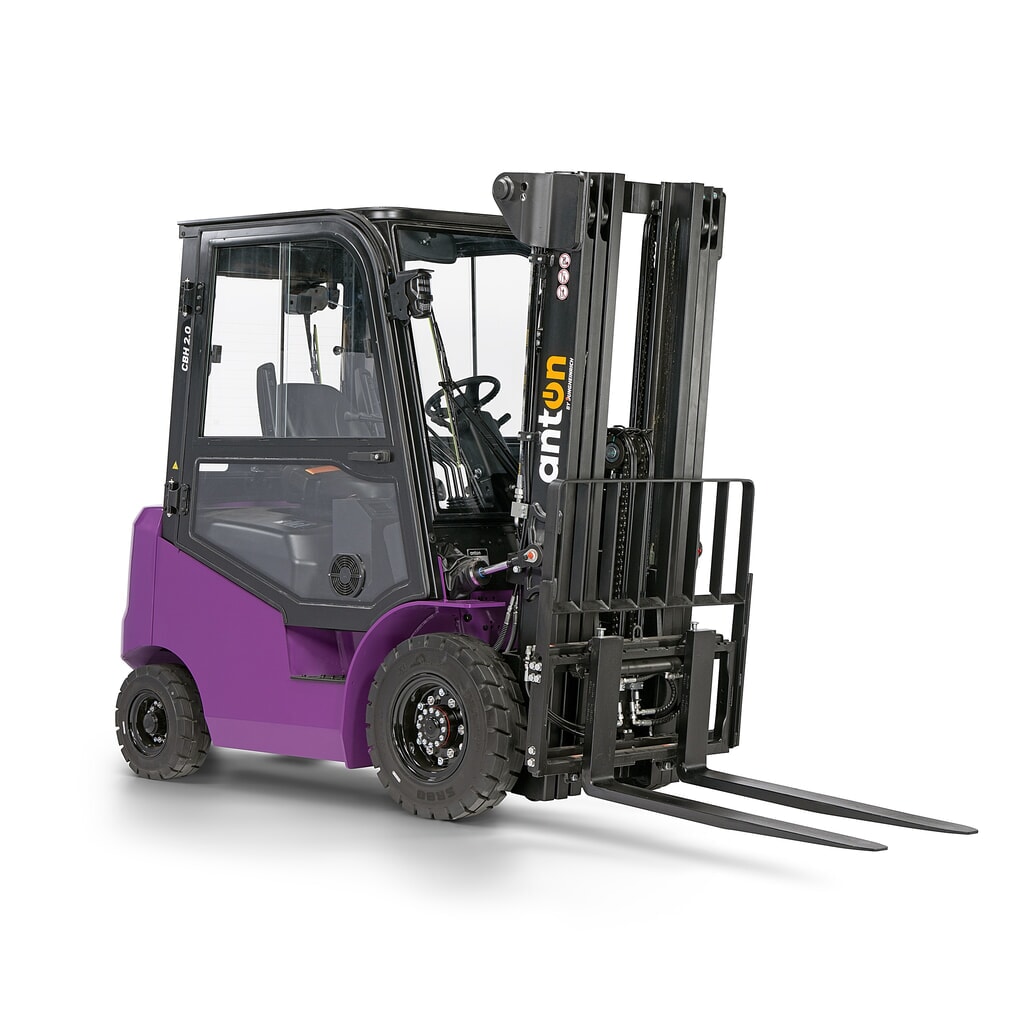 Zdjęcie produktu nr 8: AntOn by Jungheinrich elektryczny wózek widłowy CBH 2.0 z potrójnym masztem teleskopowym, wysokość podnoszenia 4800 mm, udźwig 2000 kg, kabina ochronna przed warunkami atmosferycznymi Comfort, z wbudowaną ładowarką