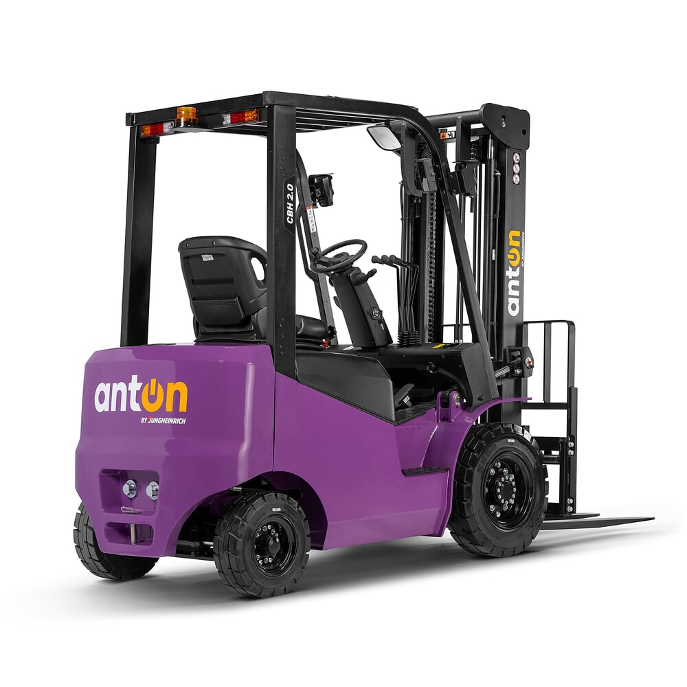 Zdjęcie produktu nr 8: AntOn by Jungheinrich elektryczny wózek widłowy CBH 2.0 z podwójnym masztem teleskopowym, wysokość podnoszenia 3300 mm, udźwig 2000 kg, w zestawie wbudowana ładowarka