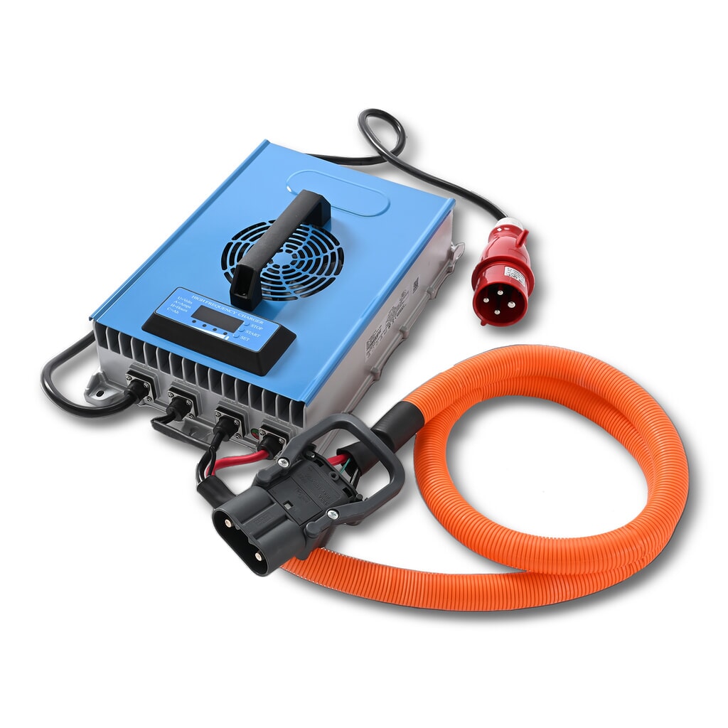Zdjęcie produktu: Ładowarka zewnętrzna D400, 80 V, 60 A, CEE czerwona 32A, 4-pinowa – 3P+E do elektrycznego wózka widłowego AntOn by Jungheinrich CBH 2.0