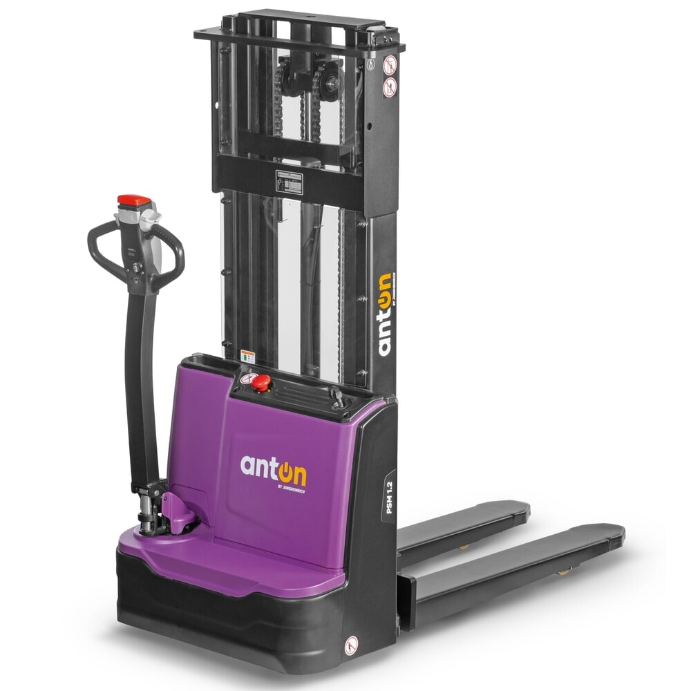 Zdjęcie produktu: AntOn by Jungheinrich akumulatorowy wózek podnośnikowy PSM 1.2 z podwójnym masztem teleskopowym, udźwig 1200 kg, wysokość podnoszenia 2522 mm