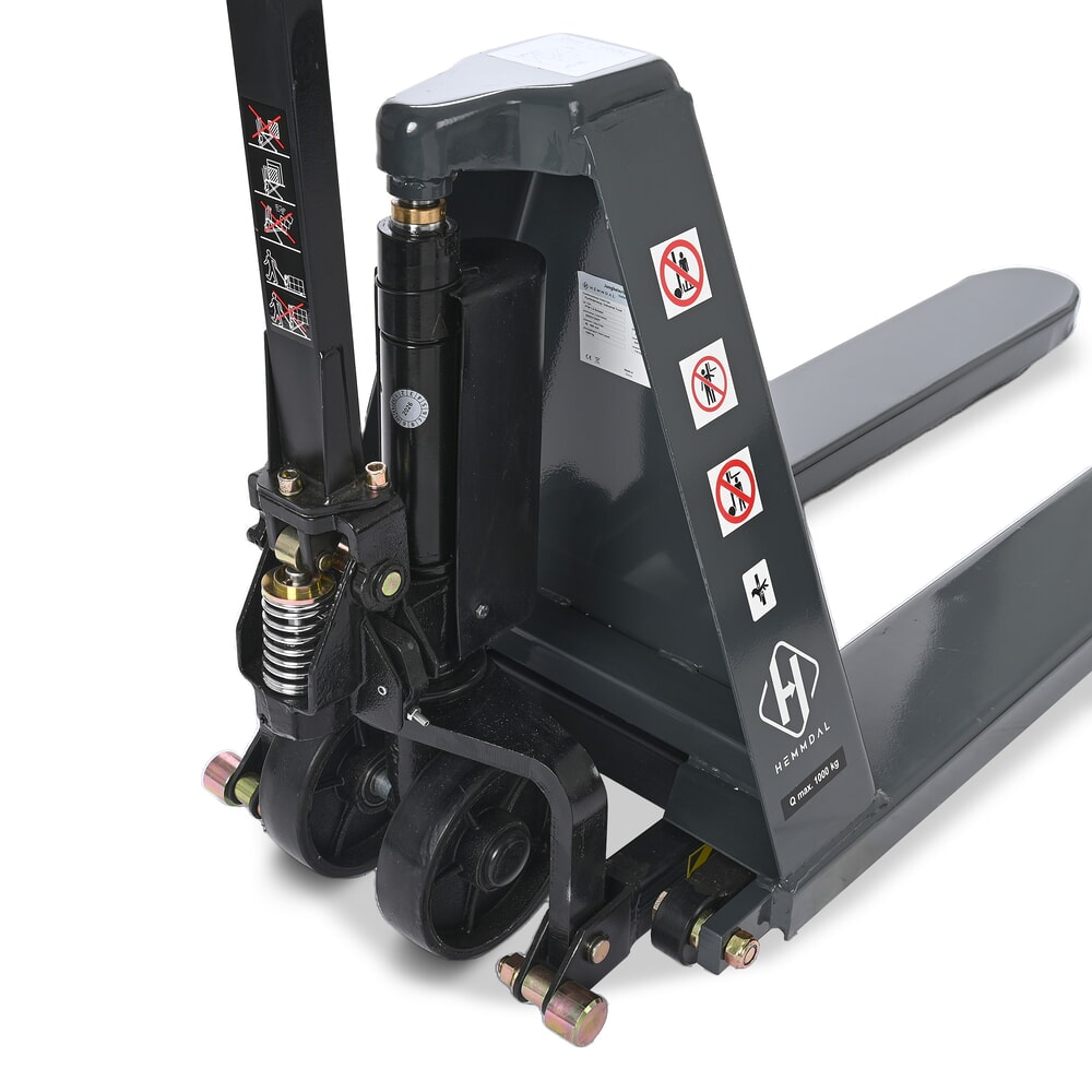 Zdjęcie produktu nr 12: Wózek paletowy z podnośnikiem nożycowym HEMMDAL PTM 1.0 Scissor, udźwig 1000 kg, długość wideł 1150 mm, poliuretan, pojedyncza rolka