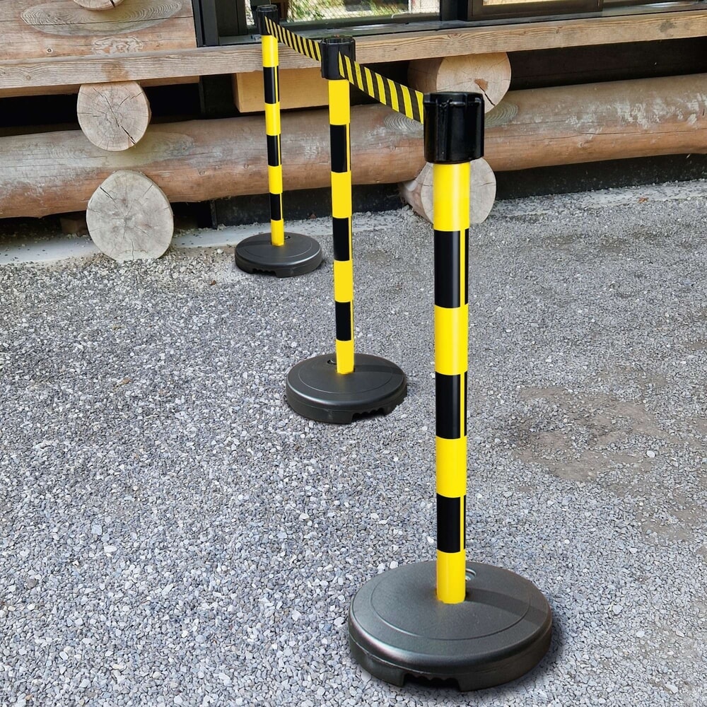 Zdjęcie produktu nr 4: Stojak do pasów ostrzegawczych Moravia, wysokość 950 mm, żółty/czarny