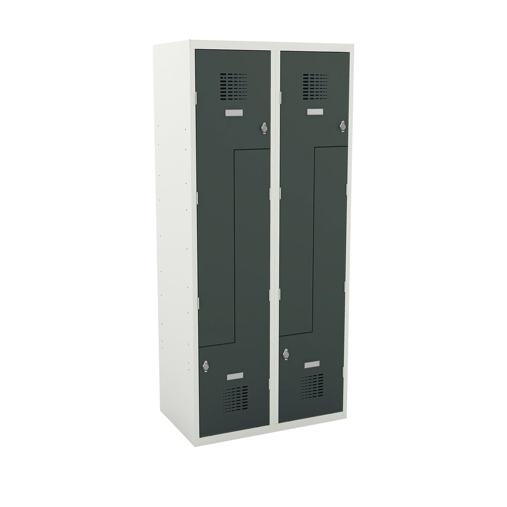 Zdjęcie produktu: Steinbock® szafka Z, 4 przegrody, zamek z ryglem obrotowym, wys. x szer. x gł. 1800 x 800 x 500 mm, jasnoszary/antracytowoszary