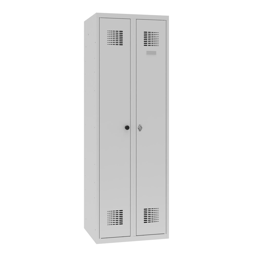 Zdjęcie produktu nr 4: Szafa ubraniowo-bieliźniana Steinbock®, 1 przegroda, zamek z ryglem obrotowym, wys. x szer. x gł. 1800 x 600 x 500 mm, jasnoszary/jasnoszary