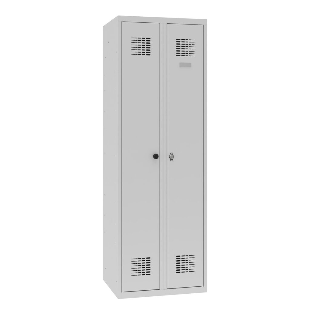 Zdjęcie produktu nr 4: Szafa ubraniowo-bieliźniana Steinbock®, 1 przegroda, zamek z ryglem obrotowym, wys. x szer. x gł. 1800 x 600 x 500 mm, jasnoszary/jasnoszary