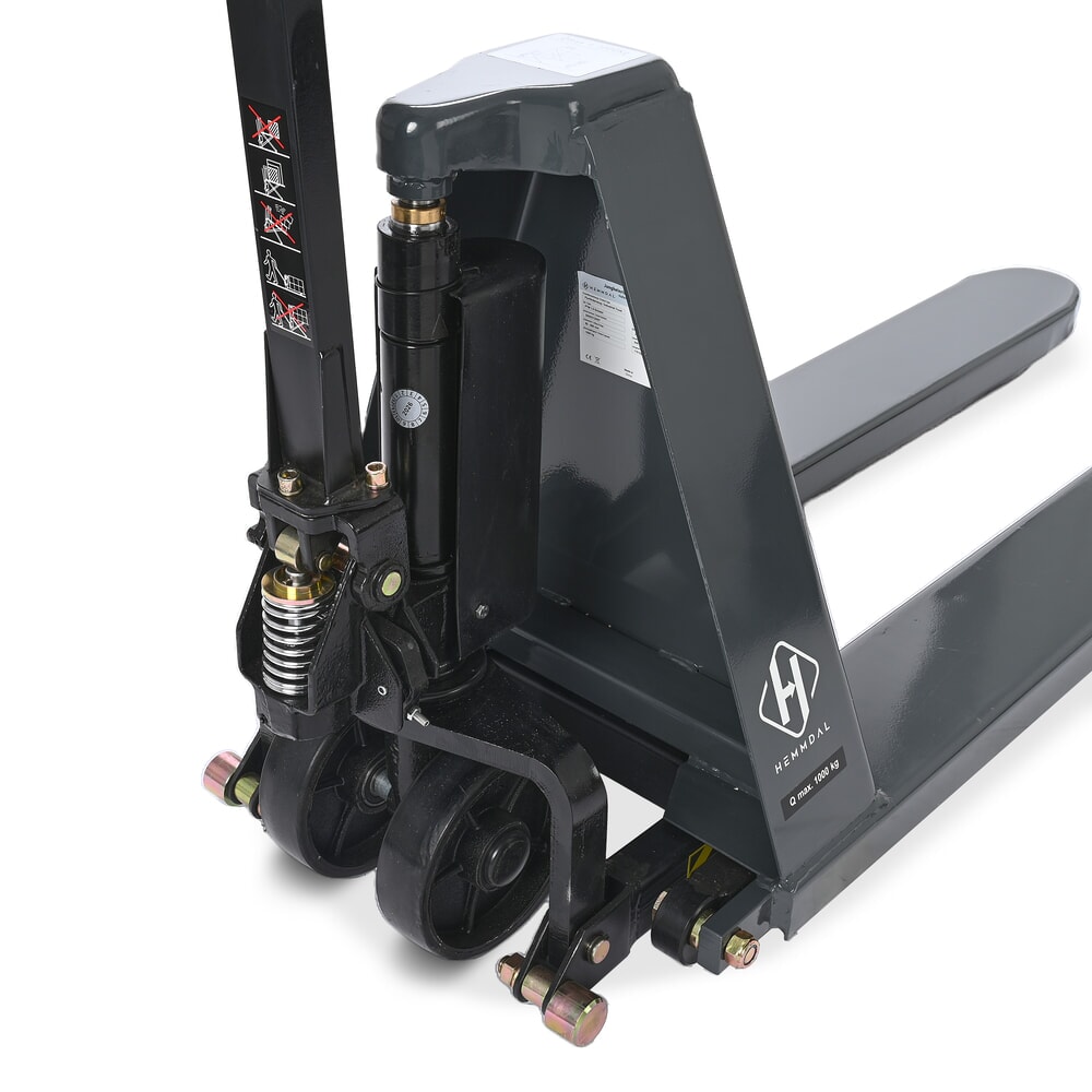 Zdjęcie produktu nr 9: Wózek paletowy z podnośnikiem nożycowym HEMMDAL PTM 1.0 Scissor, udźwig 1000 kg, długość wideł 1150 mm, poliuretan, pojedyncza rolka