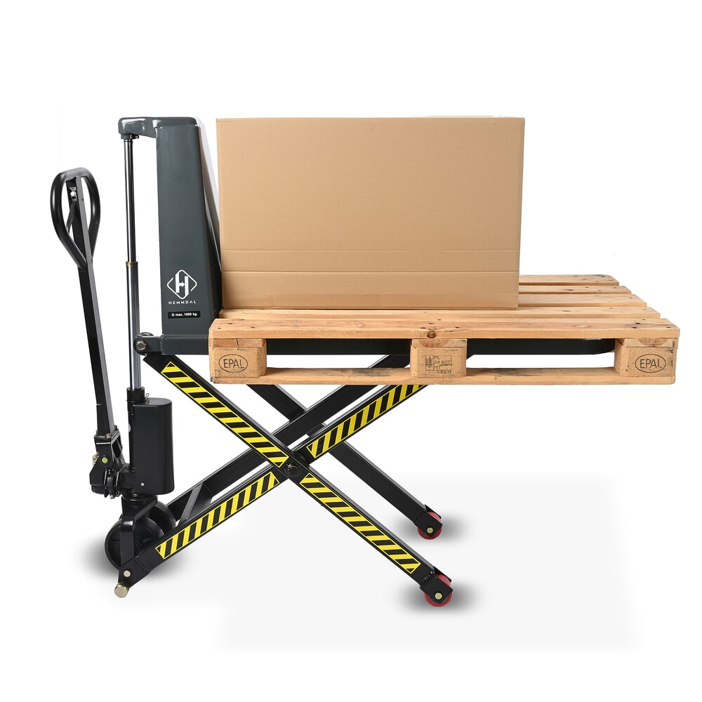 Zdjęcie produktu nr 11: Wózek paletowy z podnośnikiem nożycowym HEMMDAL PTM 1.0 Scissor, udźwig 1000 kg, długość wideł 1150 mm, poliuretan, pojedyncza rolka