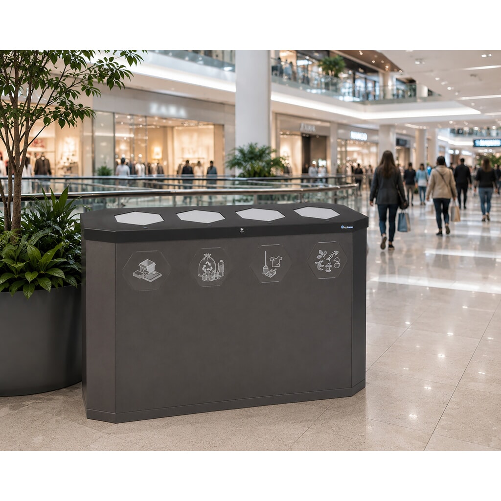 Pojemnik na odpady stumpf®, Sixco 4 swing kolor żelazowy Zdjęcie produktu nr 3: Pojemnik na odpady stumpf®, Sixco 4 swing kolor żelazowy