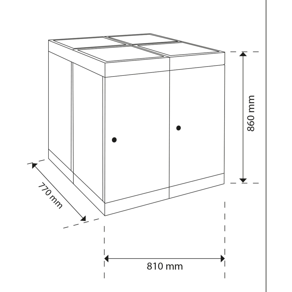 Pojemnik na surowce wtórne stumpf® z drzwiczkami, 4 x 30 l, kolorowy Zdjęcie produktu nr 3: Pojemnik na surowce wtórne stumpf® z drzwiczkami, 4 x 30 l, kolorowy