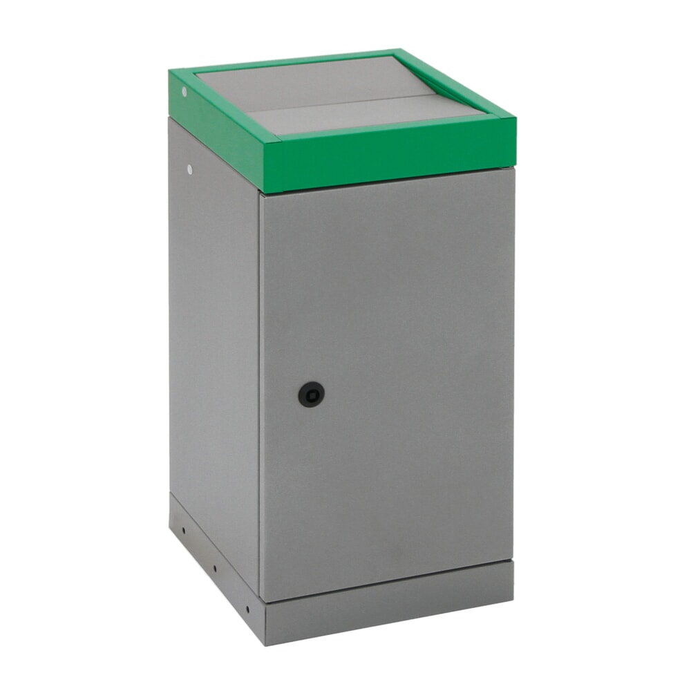 Zdjęcie produktu nr 6: Pojemnik na surowce wtórne stumpf® z drzwiczkami, 1 x 70 l, pokrywa zielona