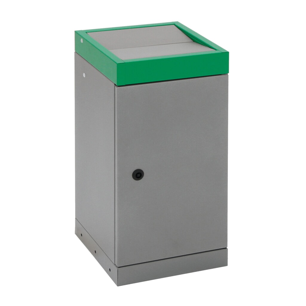 Zdjęcie produktu nr 6: Pojemnik na surowce wtórne stumpf® z drzwiczkami, 1 x 70 l, pokrywa zielona