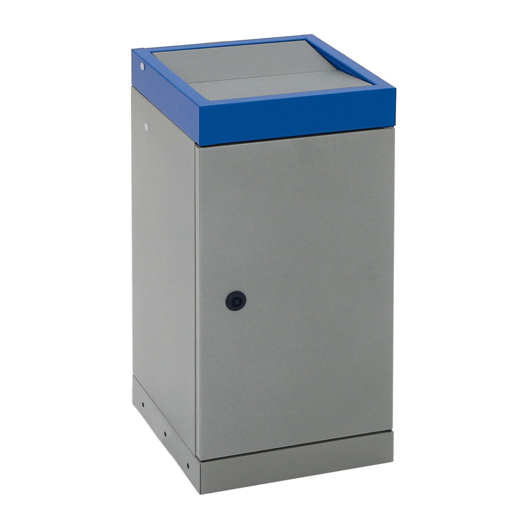 Pojemnik na surowce wtórne stumpf® z drzwiczkami, 1 x 70 l, pokrywa niebieska Zdjęcie produktu nr 6: Pojemnik na surowce wtórne stumpf® z drzwiczkami, 1 x 70 l, pokrywa niebieska