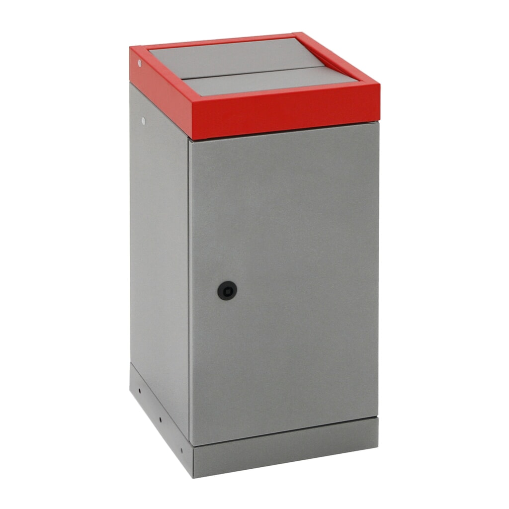 Pojemnik na surowce wtórne stumpf® z drzwiczkami, 1 x 30 l, pokrywa czerwona Zdjęcie produktu nr 6: Pojemnik na surowce wtórne stumpf® z drzwiczkami, 1 x 30 l, pokrywa czerwona