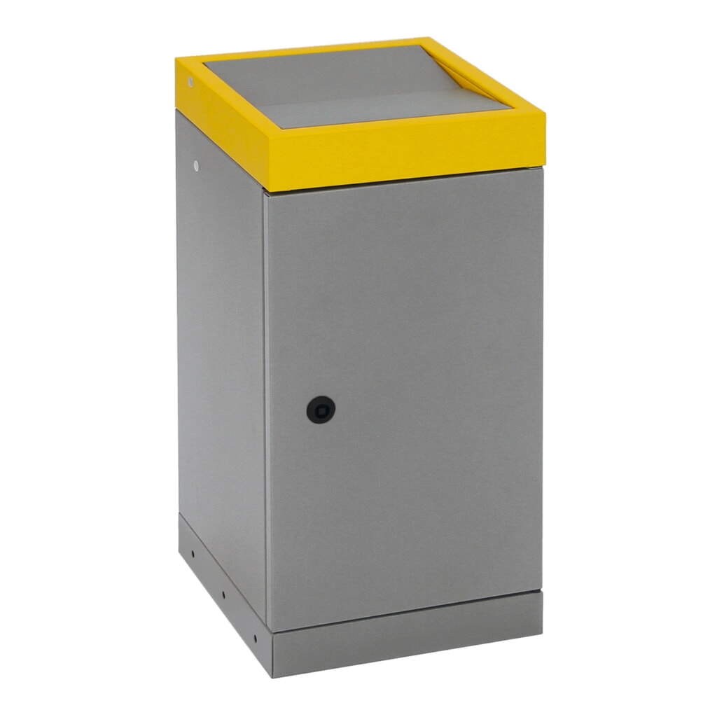 Zdjęcie produktu nr 6: Pojemnik na surowce wtórne stumpf® z drzwiczkami, 1 x 30 l, pokrywa żółta