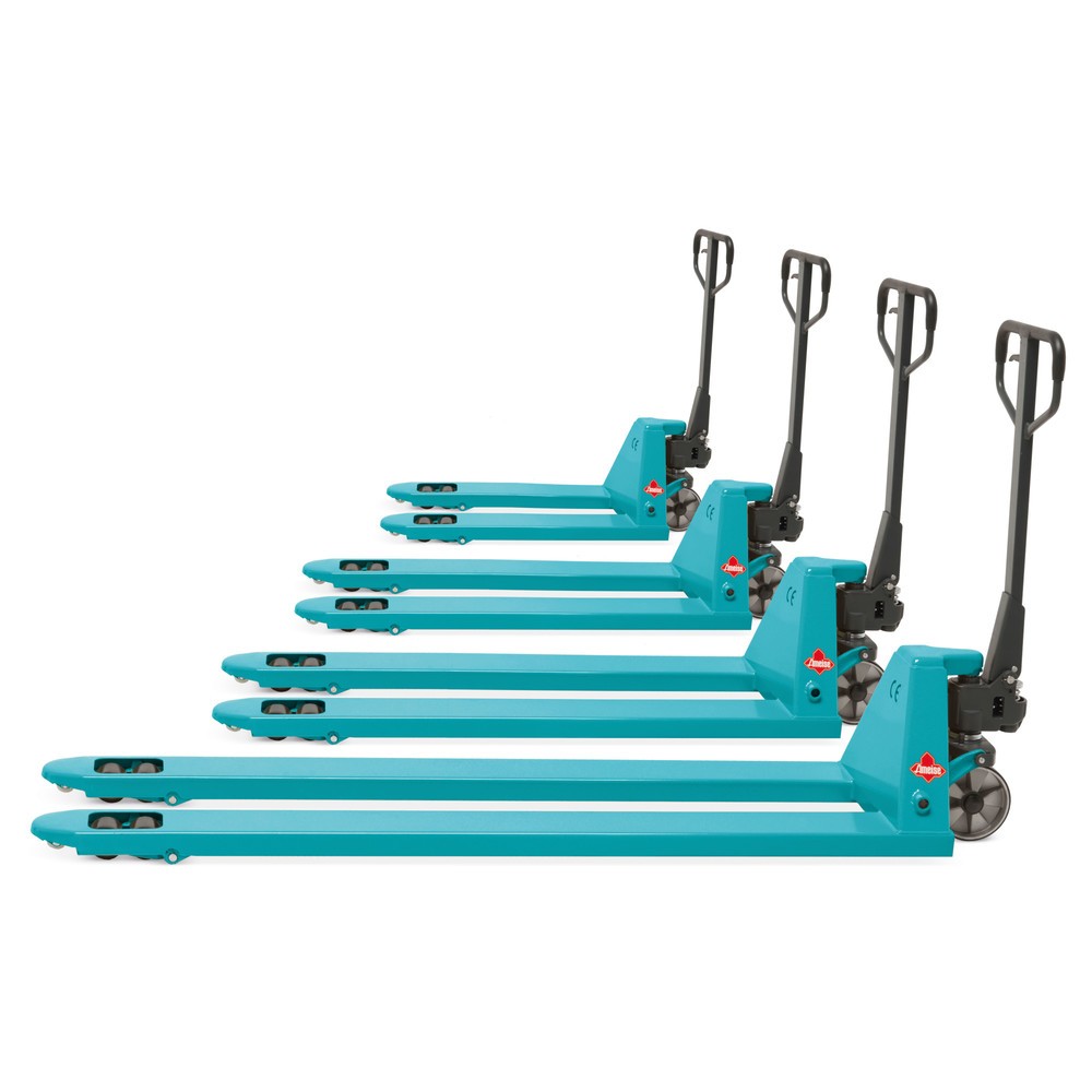 Zdjęcie produktu nr 2: Ręczny wózek paletowy Ameise® PTM 2.0, udźwig 2000 kg, długość wideł 1800 mm, nylon, podwójne rolki