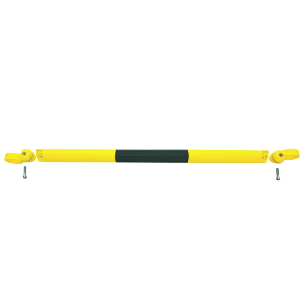 Zdjęcie produktu: Bariera systemowa MORION, rura poprzeczna, Ø 60 mm, długość 1000 mm, regulacja w odstępach co 1170 mm, ocynkowana ogniowo i lakierowana, kolor czarny/żółty
