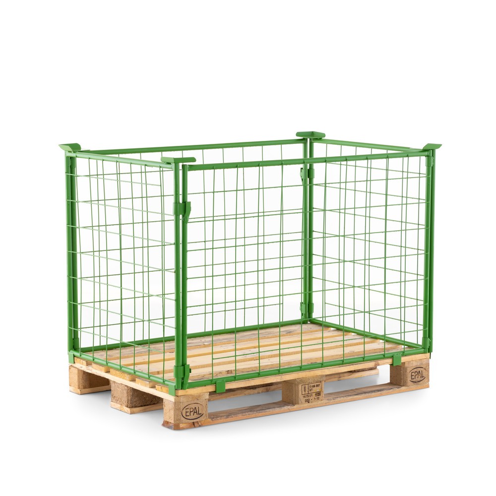 Obraz produktu: BASIC Gitteraufsatzrahmen ohne Klappe, Maschenweite 100 x 100 mm, HxBxT 800 x 1.200 x 800 mm, maigrün