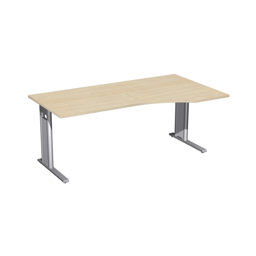 Biurko biurowe Geramöbel Profi, stelaż typu C, blat w kształcie litery PC po prawej stronie, szer. × gł. 1800 × 1000 mm, drewno klonowe Zdjęcie produktu: Biurko biurowe Geramöbel Profi, stelaż typu C, blat w kształcie litery PC po prawej stronie, szer. × gł. 1800 × 1000 mm, drewno klonowe
