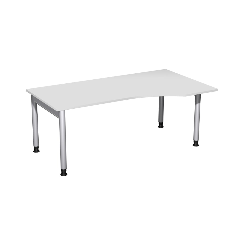 Geramöbel biurko Profi z regulacją wysokości ręcznie, stelaż z 4 nogami, blat w kształcie litery PC po prawej stronie, szer. x gł. 1800 x 1000 mm, kolor jasnoszary Zdjęcie produktu: Geramöbel biurko Profi z regulacją wysokości ręcznie, stelaż z 4 nogami, blat w kształcie litery PC po prawej stronie, szer. x gł. 1800 x 1000 mm, kolor jasnoszary