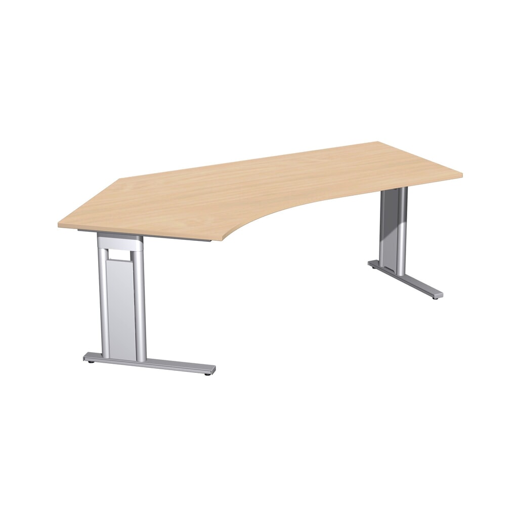 Zdjęcie produktu: Biurko Geramöbel do biura, wolnostojący blat 135°, lewy, stelaż typu C, szer. × gł. 2166 × 1130 mm, buk