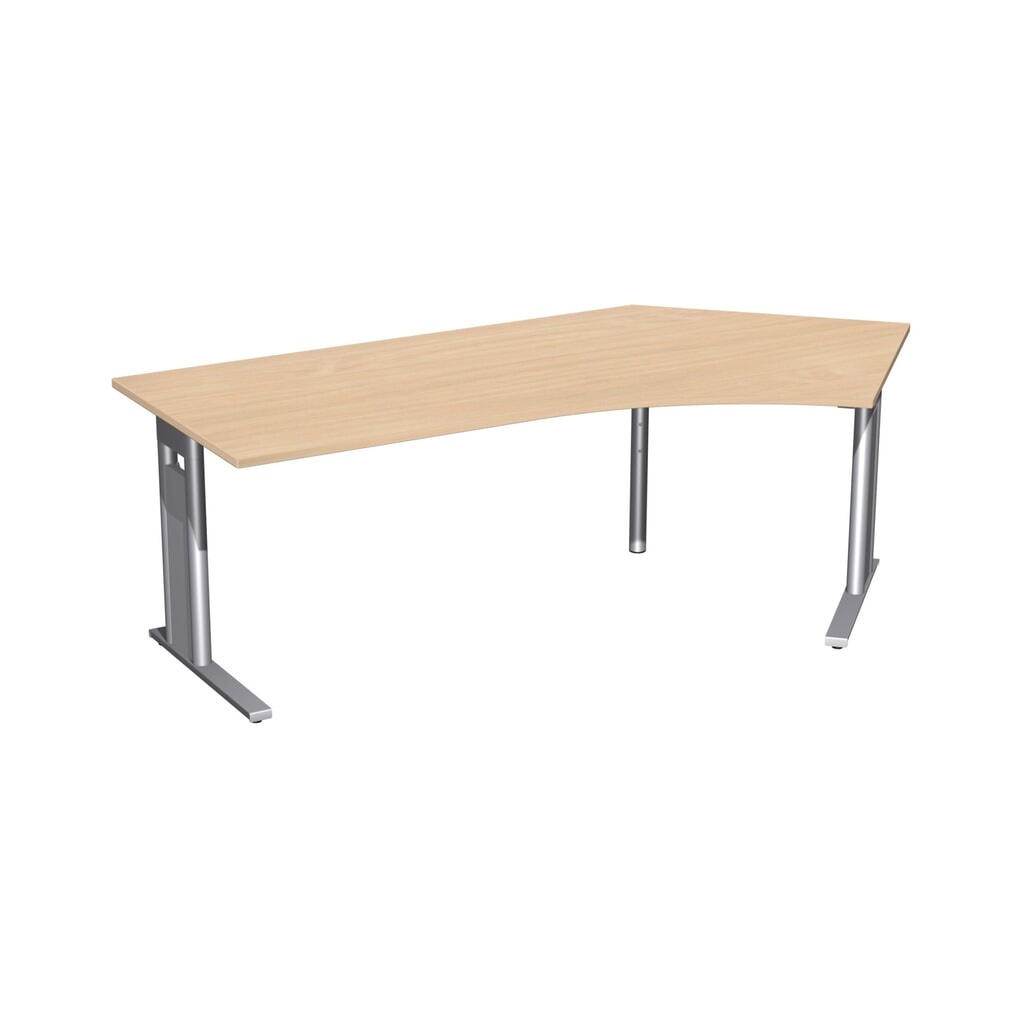 Zdjęcie produktu: Biurko Geramöbel do biura, wolnostojący blat 135°, prawy, stelaż typu C, szer. × gł. 2166 × 1130 mm, buk