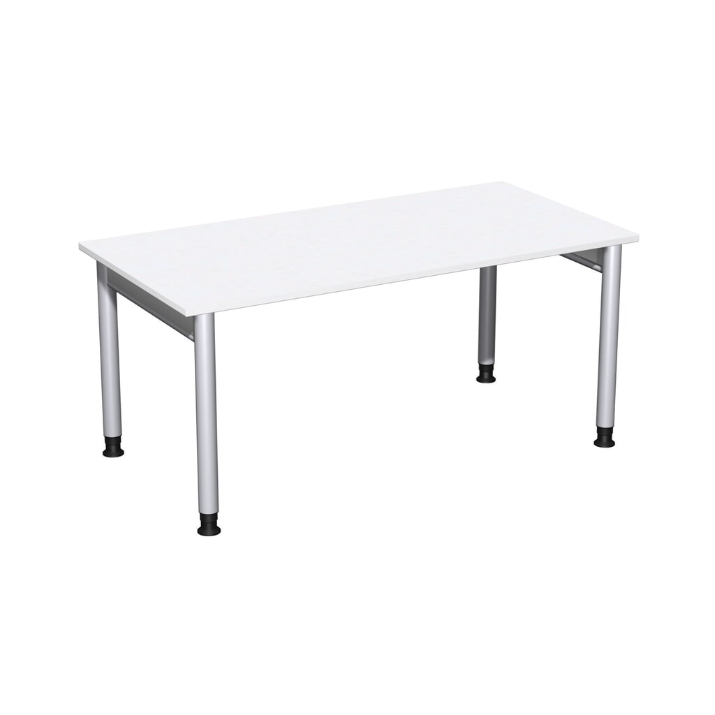 Zdjęcie produktu: Geramöbel biurko Profi z regulacją wysokości ręcznie, rama 4-nóżkowa, szer. × gł. 1600 × 800 mm, kolor biały