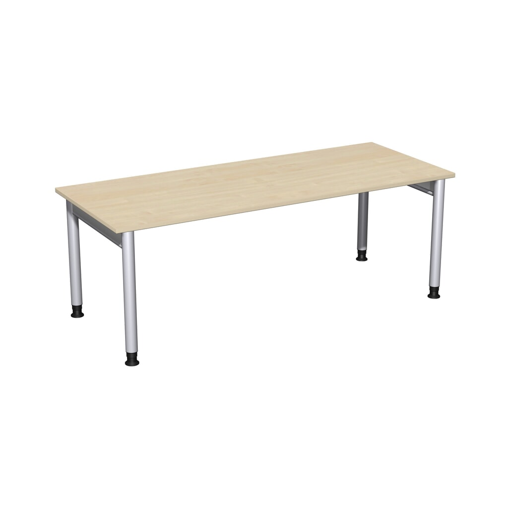 Geramöbel biurko Profi z regulacją wysokości ręcznie, rama 4-nóżkowa, szer. × gł. 2000 × 800 mm, drewno klonowe Zdjęcie produktu: Geramöbel biurko Profi z regulacją wysokości ręcznie, rama 4-nóżkowa, szer. × gł. 2000 × 800 mm, drewno klonowe