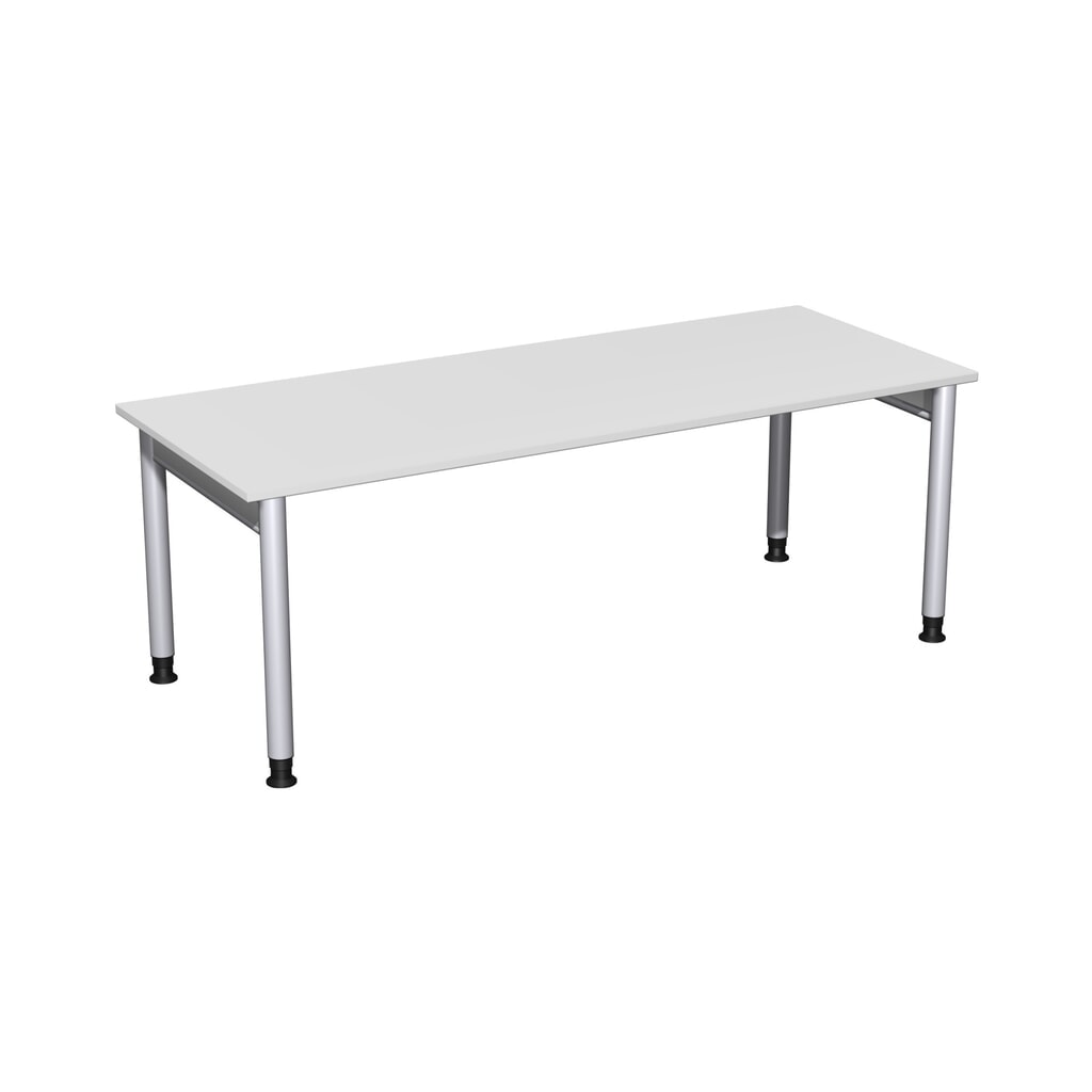 Zdjęcie produktu nr 1: Geramöbel biurko Profi z regulacją wysokości ręcznie, rama 4-nóżkowa, szer. × gł. 2000 × 800 mm, kolor jasnoszary