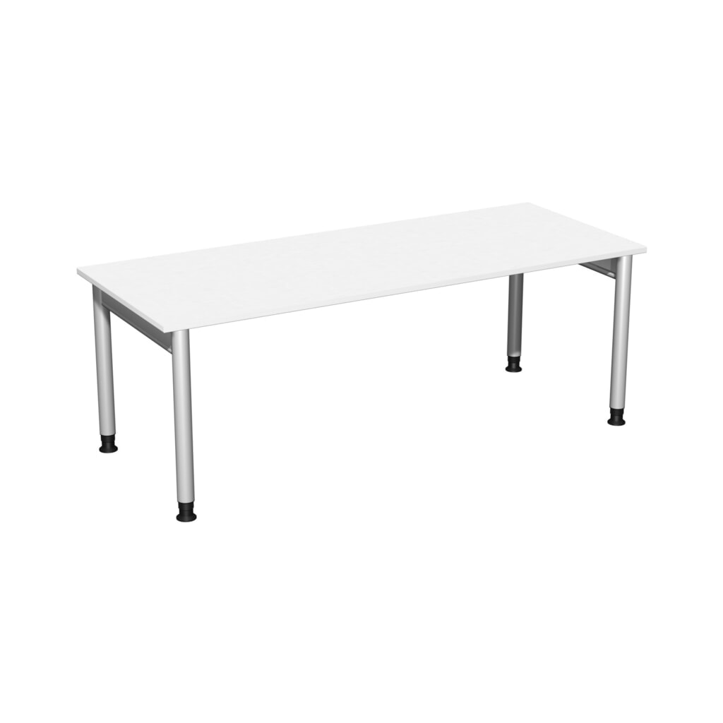 Zdjęcie produktu: Geramöbel biurko Profi z regulacją wysokości ręcznie, rama 4-nóżkowa, szer. × gł. 2000 × 800 mm, kolor biały