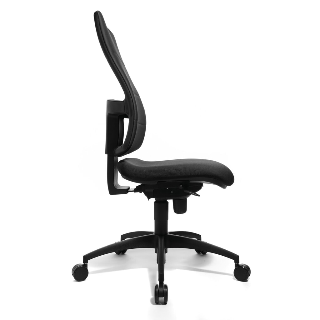 Krzesło biurowe obrotowe Topstar® Synchro, tapicerowane oparcie, ergonomiczne siedzisko podpierające miednicę, antracytowe Zdjęcie produktu nr 2: Krzesło biurowe obrotowe Topstar® Synchro, tapicerowane oparcie, ergonomiczne siedzisko podpierające miednicę, antracytowe