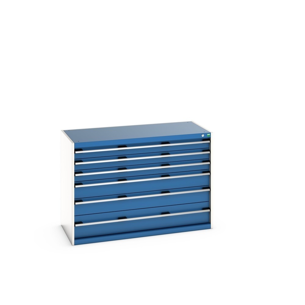 Obraz produktu: bott cubio szafa z szufladami, szuflady 3 x 100 + 2 x 150 x 1 x 200 mm, udźwig każdorazowo 200 kg, szerokość 1 300 mm, niebieski gencjanowy