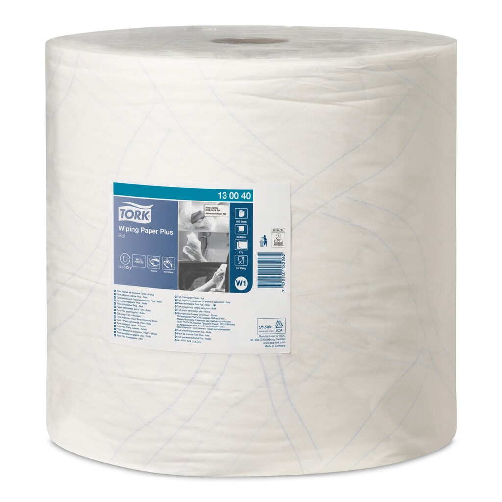 TORK® Extra Strong Chusteczki, oznakowanie ekologiczne UE, wys. 340 x 370 mm, 1 rolka, biały Zdjęcie produktu: TORK® Extra Strong Chusteczki, oznakowanie ekologiczne UE, wys. 340 x 370 mm, 1 rolka, biały