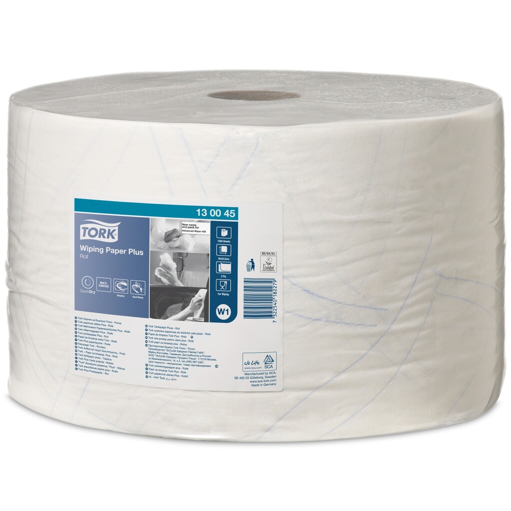 TORK® Extra Strong Chusteczki, oznakowanie ekologiczne UE, wys. 340 x 235 mm, 1 rolka, biały Zdjęcie produktu: TORK® Extra Strong Chusteczki, oznakowanie ekologiczne UE, wys. 340 x 235 mm, 1 rolka, biały