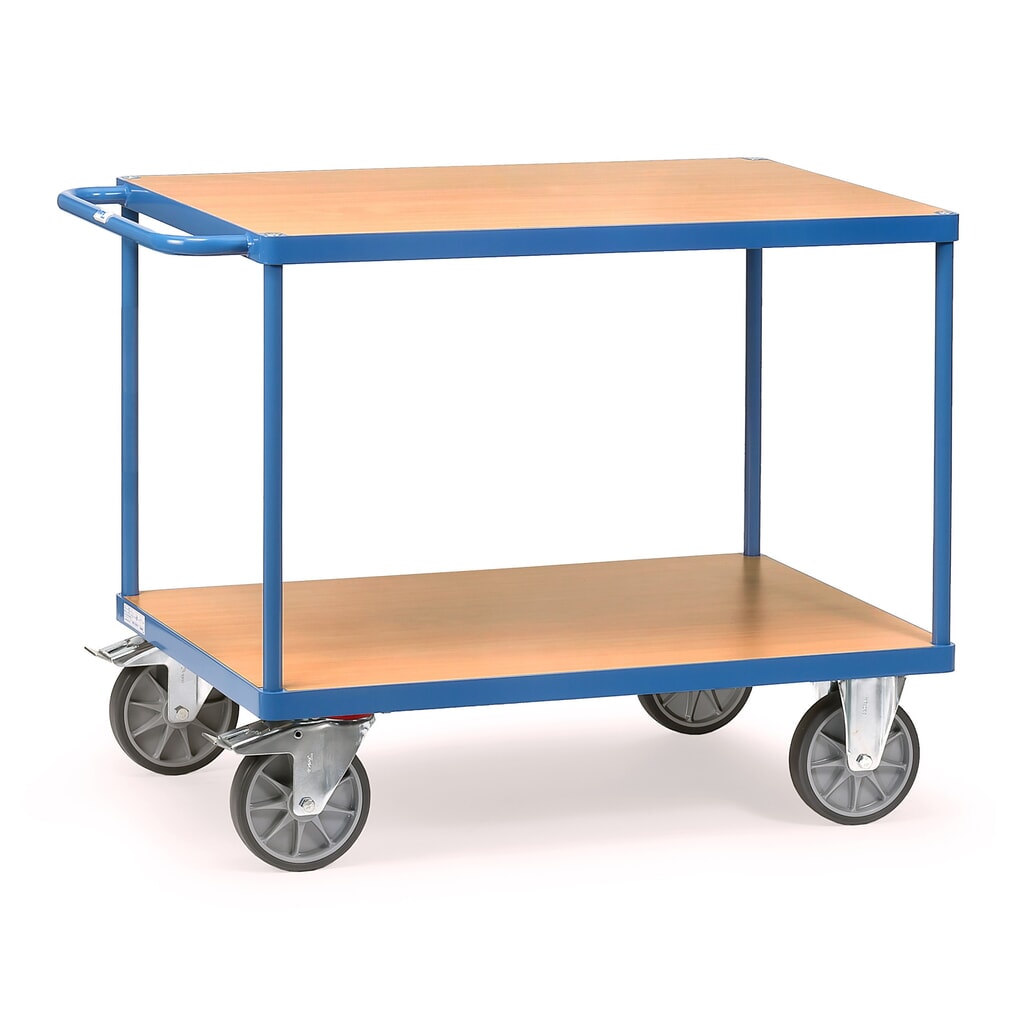 Ciężki wózek stołowy i montażowy fetra®, 2 piętra o wymiarach 500 x 850 mm Zdjęcie produktu: Ciężki wózek stołowy i montażowy fetra®, 2 piętra o wymiarach 500 x 850 mm