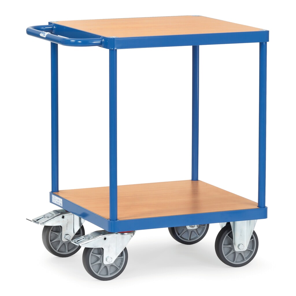Zdjęcie produktu nr 1: Ciężki wózek stołowy i montażowy fetra®, 2 piętra o wymiarach 600 x 600 mm