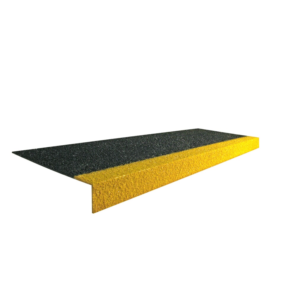 Zdjęcie produktu nr 1: COBA Antypoślizgowy profil schodowy COBAGRiP® Stair Tread, wys. x szer. x gł. 5,5 x 1000 x 345 mm, kolor czarny/żółty