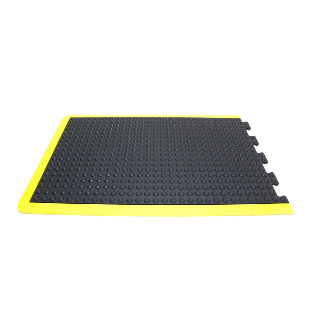 Zdjęcie produktu nr 1: COBA Mata przeciwzmęczeniowa Bubblemat Safety, element końcowy, szer. x gł. 900 x 1200 mm, kolor czarny/żółty