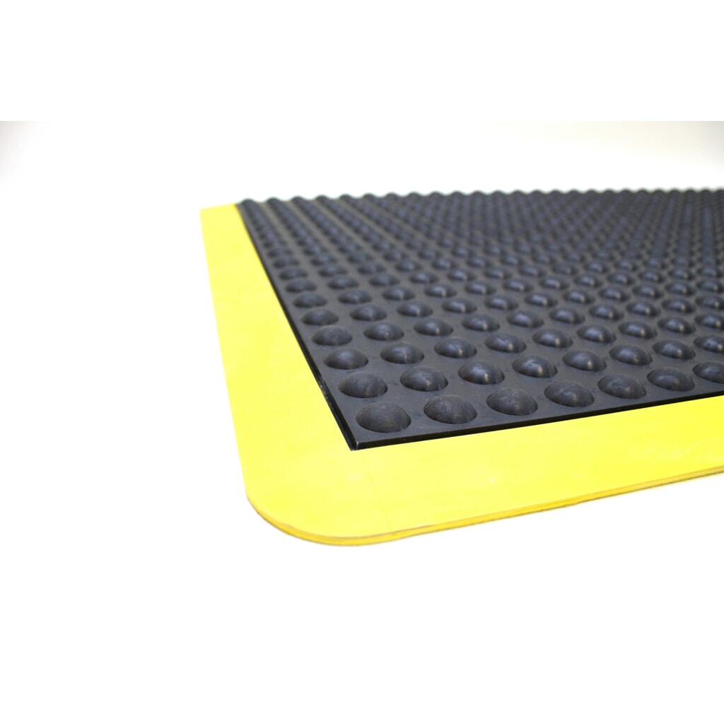 COBA Mata przeciwzmęczeniowa Bubblemat Safety, element końcowy, szer. x gł. 900 x 1200 mm, kolor czarny/żółty Zdjęcie produktu nr 2: COBA Mata przeciwzmęczeniowa Bubblemat Safety, element końcowy, szer. x gł. 900 x 1200 mm, kolor czarny/żółty